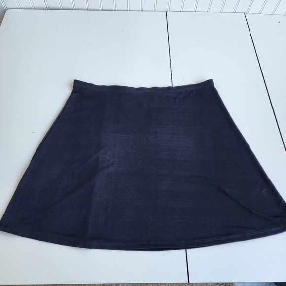 Pacific Beach Black Stretch Mini Pleated Swimwear Skirt Cover-Up Front Slit XL - Picture 7 of 8